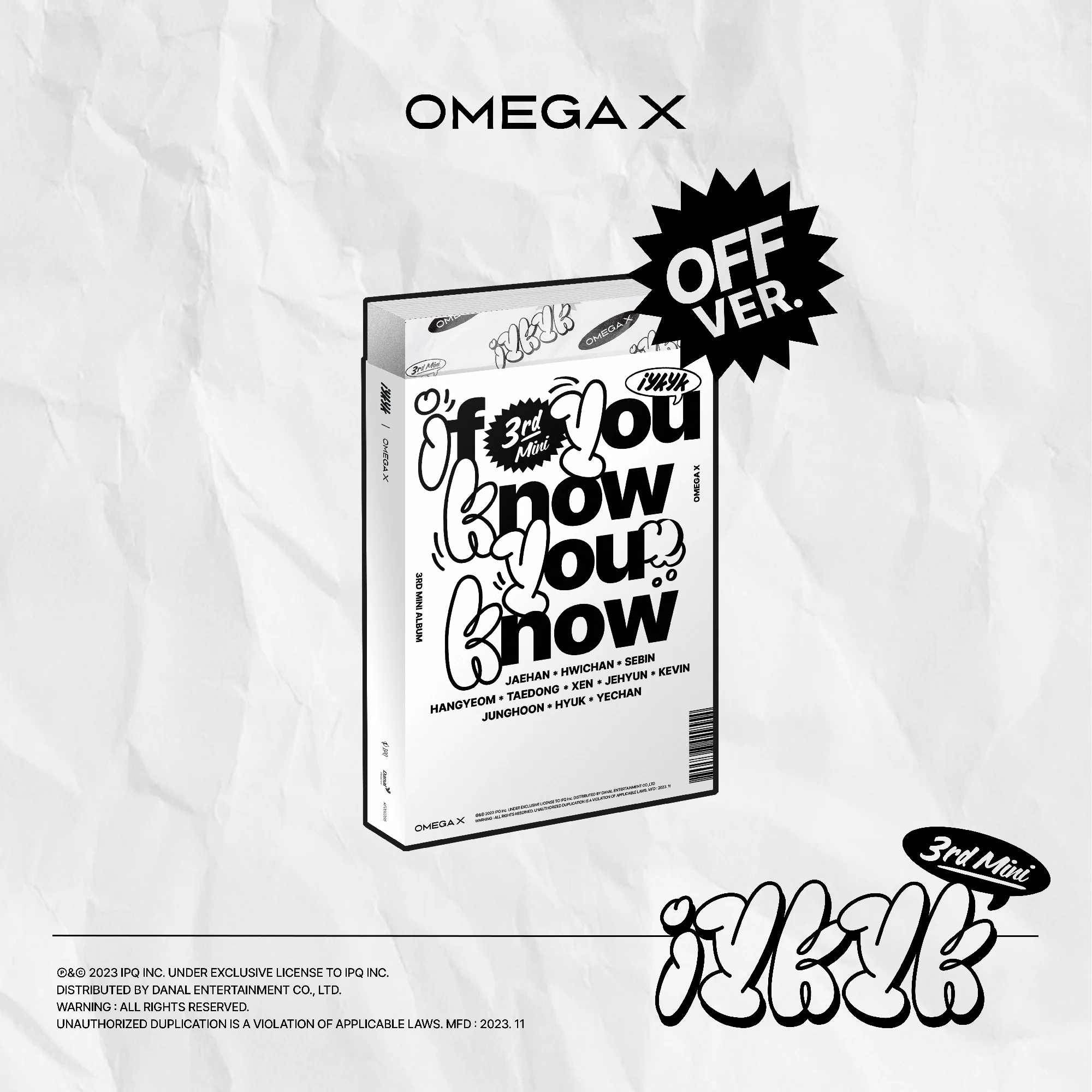 [Signed] OMEGA X - 3rd MINI ALBUM : iykyk (Random) - Image 2